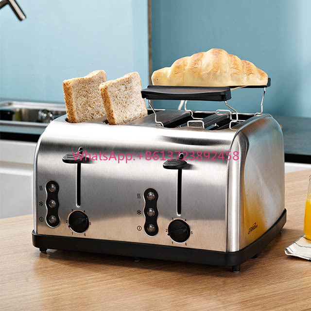Toaster 4 Slice - เครื่องปิ้งขนมปังไฟฟ้า 4 ช่อง พร้อมฟังก์ชั่นย่างขนมปัง ขนาดใหญ่ สำหรับใช้ในบ้าน