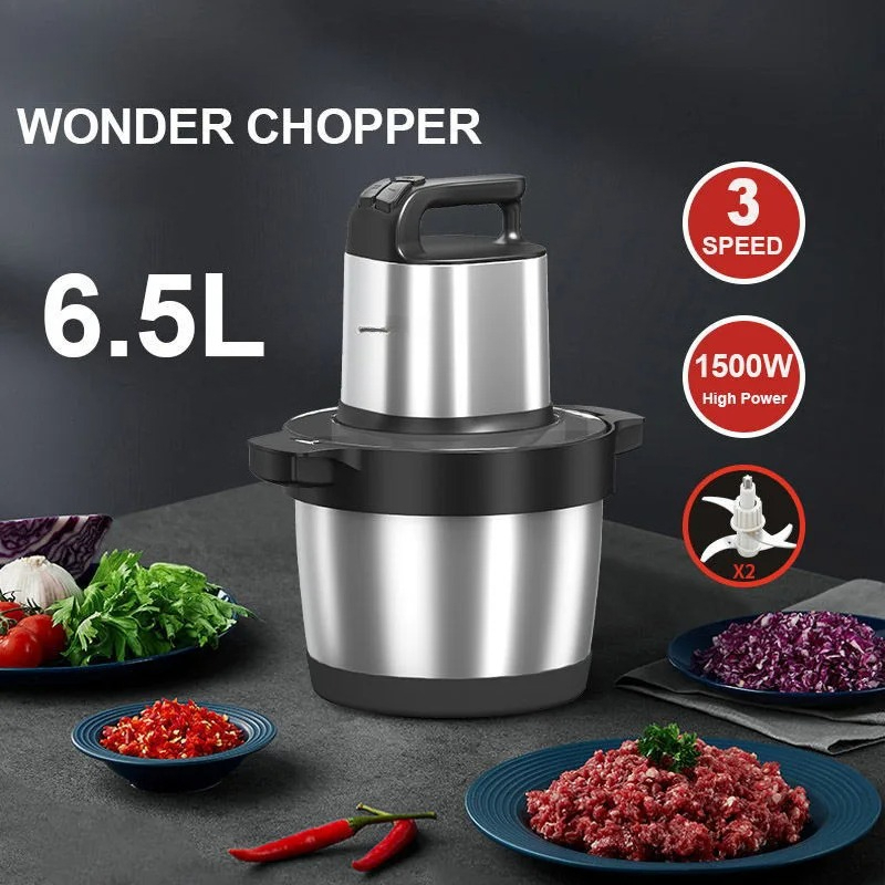 Food Processor Large - เครื่องบดเนื้อไฟฟ้า 1500 วัตต์: เครื่องผสมอาหารความจุขนาดใหญ่ 6.5 ลิตร,