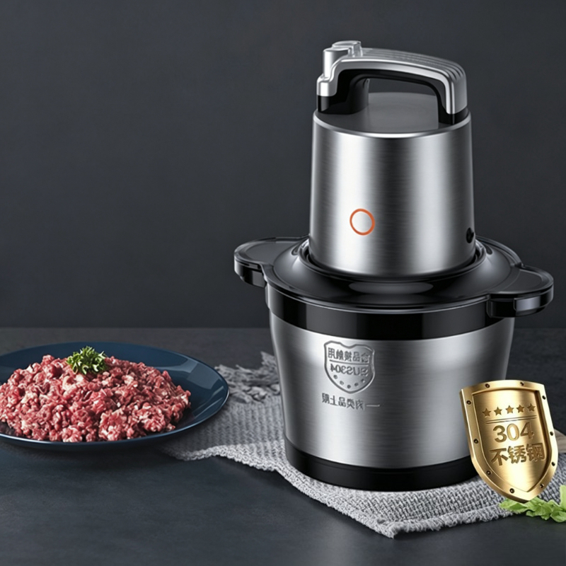 Food Processor Large - เครื่องบดเนื้อไฟฟ้า 5 ลิตร สแตนเลส เครื่องเตรียมอาหารอเนกประสงค์ เครื่องสับอัตโนมัติ