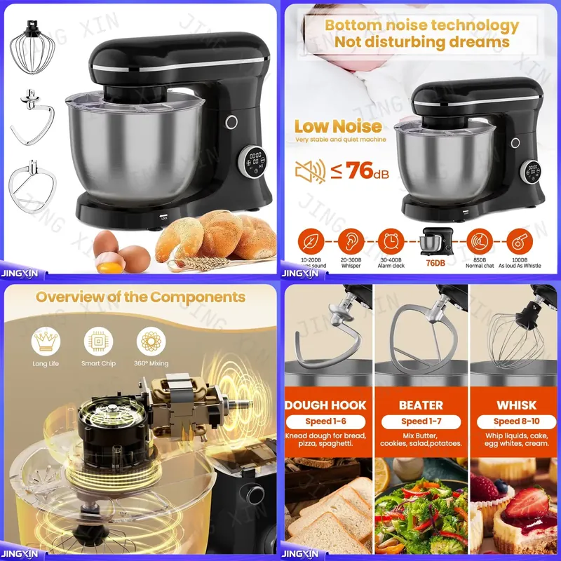 Stand Mixer Bowl - เครื่องผสมอาหารแบบตั้งโต๊ะ 5 ลิตร 1500 วัตต์ เครื่องนวดแป้งไฟฟ้า