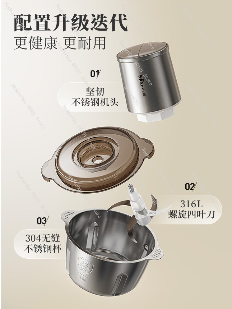 เครื่องบดเนื้อสแตนเลสในครัวเรื - Food Processor Large บทวิจารณ์และราคา