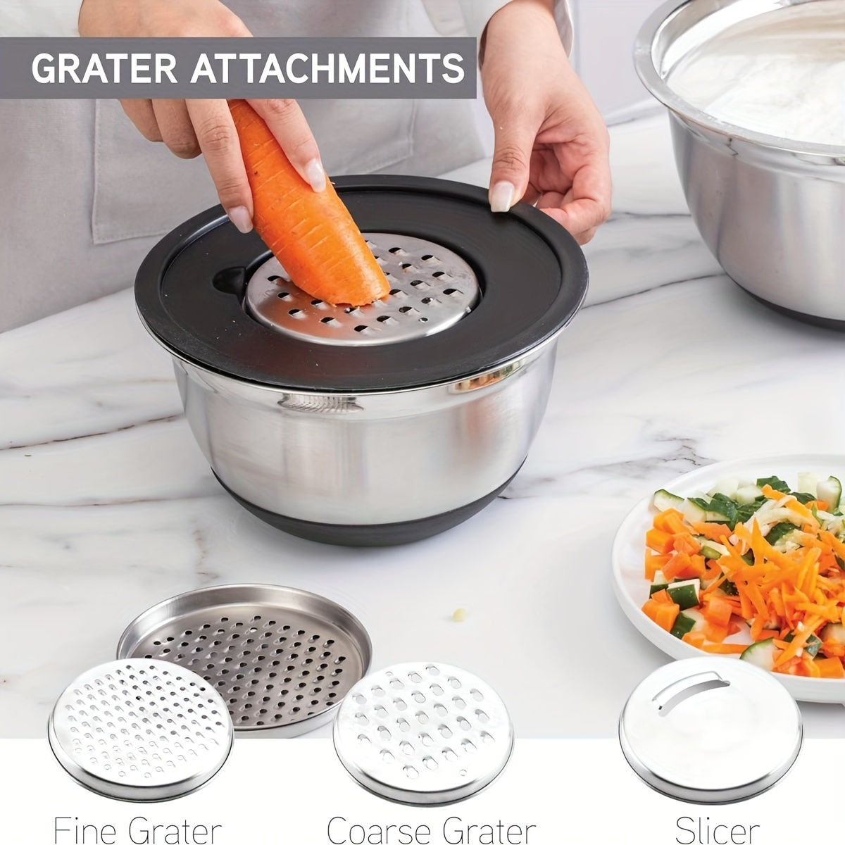 ชามผสม8ชิ้นพร้อมฝาปิดสุญญากาศช - Stand Mixer Bowl บทวิจารณ์และราคา