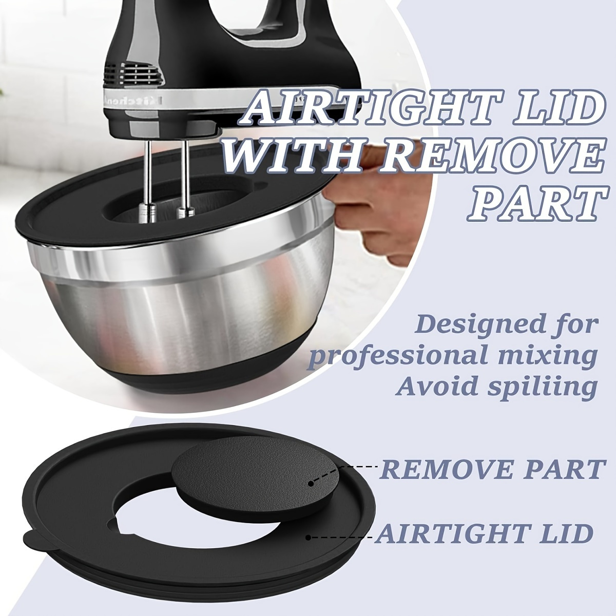ชามผสม8ชิ้นพร้อมฝาปิดสุญญากาศช - Stand Mixer Bowl บทวิจารณ์และราคา