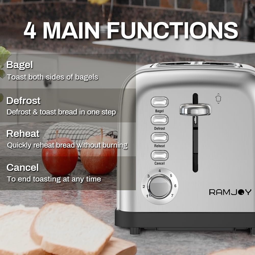 เครื่องปิ้งขนมปังแบบช่องกว้างพ - Toaster 4 Slice บทวิจารณ์และราคา