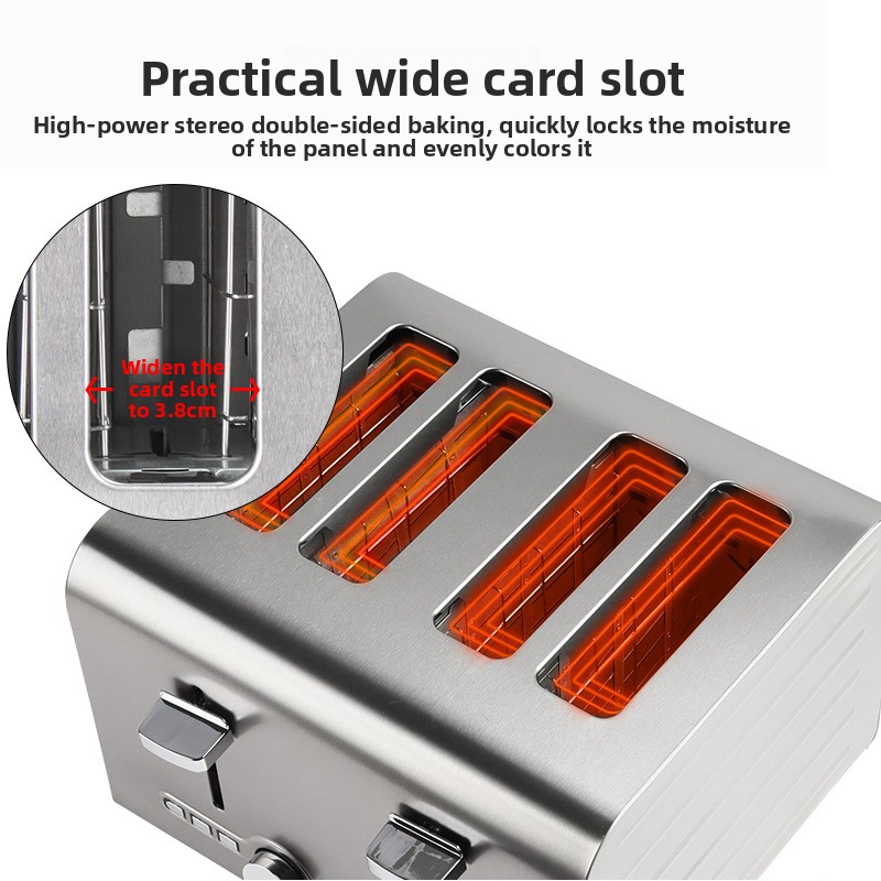 เครื่องปิ้งขนมปังสแตนเลสอัตโนม - Toaster 4 Slice บทวิจารณ์และราคา