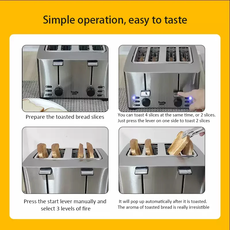 โรงแรมเชิงพาณิชย์และบ้านเครื่อ - Toaster 4 Slice บทวิจารณ์และราคา